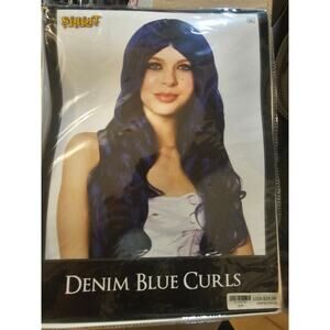 Denim Blue Curl Wig